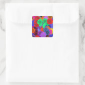 Sticker Carré Floral multicolore (Sac)