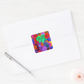 Sticker Carré Floral multicolore (Enveloppe)