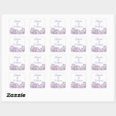 Sticker Carré Floral pastel mauve violet rousse (Feuille)