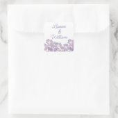 Sticker Carré Floral pastel mauve violet rousse (Sac)