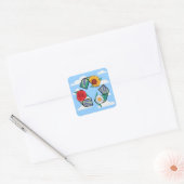 Sticker Carré Floral Recycling Symbol | Eco-Friendly Nature (Enveloppe)