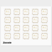 Sticker Carré Floral Romantique Mariage d'aquarelle (Feuille)