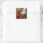 Sticker Carré Floral Rose trempé (Sac)