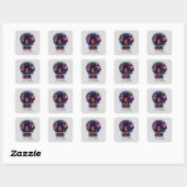 Sticker Carré Floral Sparkling Afro Femme (Feuille)