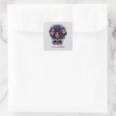 Sticker Carré Floral Sparkling Afro Femme (Sac)
