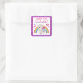 Sticker Carré Floral Spring Llama & Rainbow Birthday (Sac)