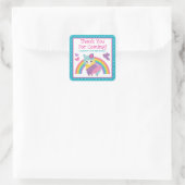 Sticker Carré Floral Spring Rainbow Llama & Rainbow Birthday (Sac)