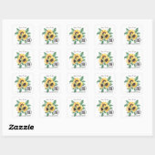 Sticker Carré Floral Sunflower QR Code (Feuille)