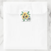 Sticker Carré Floral Sunflower QR Code (Sac)