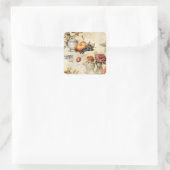 Sticker Carré Floral Thanksgiving Motif Vintage (7) (Sac)