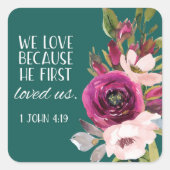 Sticker Carré floral Verse (Devant)