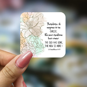 Sticker Carré floral Verse