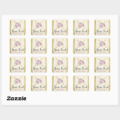 Sticker Carré Flore bohème rustique Flèches Blush rose or Boho (Feuille)