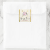 Sticker Carré Flore bohème rustique Flèches Blush rose or Boho (Sac)