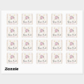 Sticker Carré Flore bohème rustique Flèches Blush rose or Boho (Feuille)