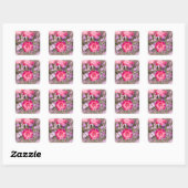 Sticker Carré Flore printanière (Feuille)