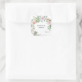 Sticker Carré Flore rose pâle et Merci succulent 2 (Sac)