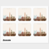 Sticker Carré Florence, Italie | Ville Skyline (Feuille)