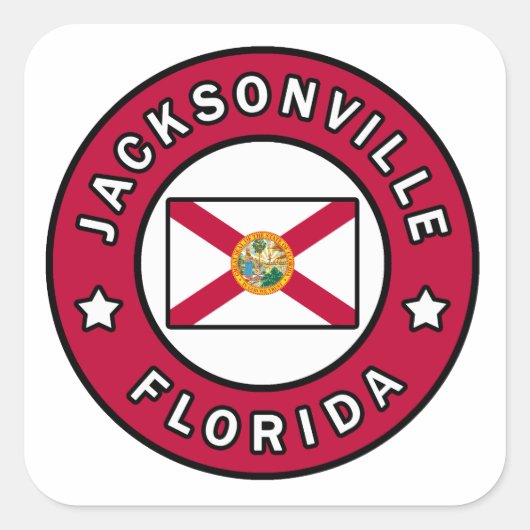 Sticker Carré Floride de Jacksonville (Devant)