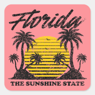 Sticker Carré Floride L'État Sunshine