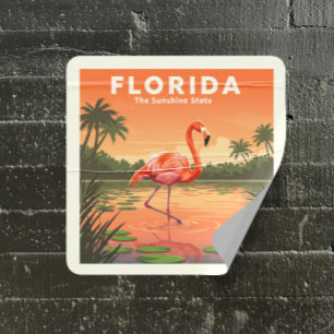 Sticker Carré Floride vintage