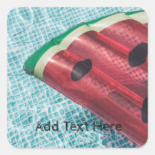 Sticker Carré Flotte de pastèque dans la piscine (Devant)