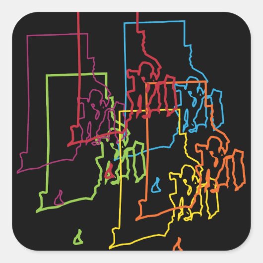 Sticker Carré flou de fierté de l'île rhode (Devant)