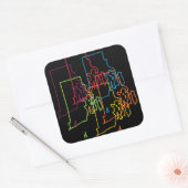 Sticker Carré flou de fierté de l'île rhode (Enveloppe)