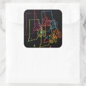 Sticker Carré flou de fierté de l'île rhode (Sac)