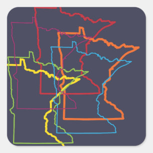 Sticker Carré flou de la fierté du minnesota