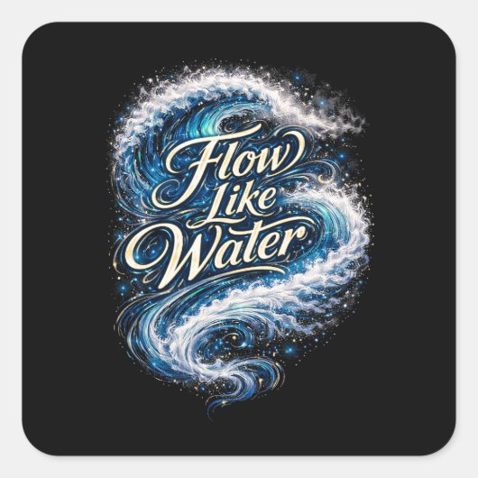 Sticker Carré Flow Like Water (Devant)