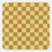 Sticker Carré Flowe Checkered Pattern - No. 02 (Devant)