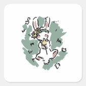 Sticker Carré Flower Bunny (Devant)