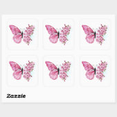 Sticker Carré Flower Butterfly (Feuille)