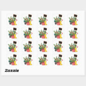 Sticker Carré Flower love tulips arrosage canettes en caoutchouc (Feuille)
