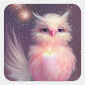 Sticker Carré Fluffy Rose Baby Bird (Devant)