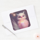 Sticker Carré Fluffy Rose Baby Bird (Enveloppe)