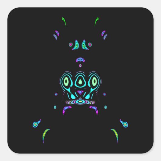 Sticker Carré Fluo tribal v1 (Devant)