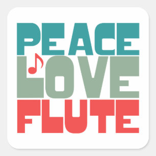 Sticker Carré Flûte d'amour pour la paix