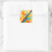 Sticker Carré Flûte d'aquarelle vive (Sac)
