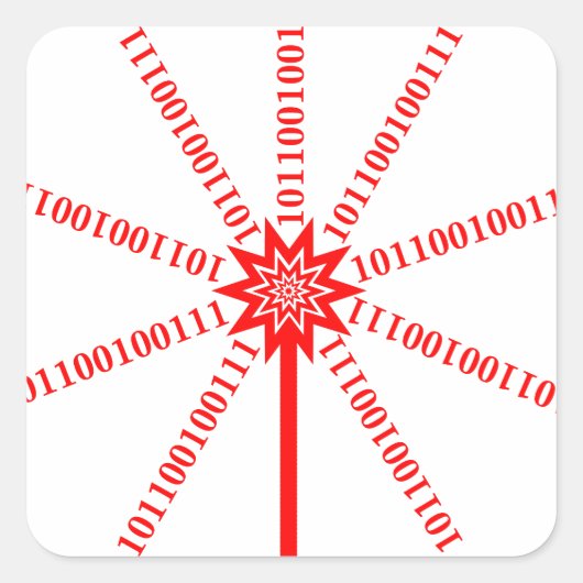 Sticker Carré Flux de données Fibre Optique (Devant)