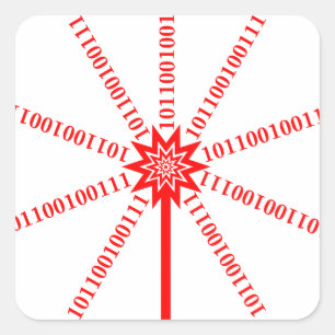 Sticker Carré Flux de données Fibre Optique