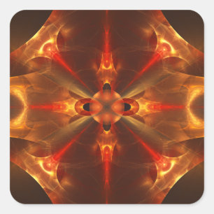 Sticker Carré Fluxicon Abstrait Fractal Art