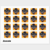 Sticker Carré Flying Black Raven & Flames Design photo 7 (Feuille)