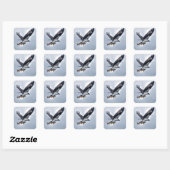 Sticker Carré Flying Osprey with Walleye Fish HDR Photo (Feuille)