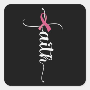 Sticker Carré Foi Espoir Amour Sensibilisation au cancer du sein