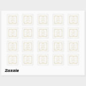 Sticker Carré Foil blanc & or moderne effet mariage Faveur (Feuille)