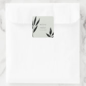 Sticker Carré Foliage foncé moderne (Sac)