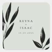 Sticker Carré Foliage foncé moderne (Devant)