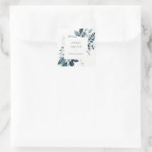 Sticker Carré Foliage Tropical Foliage Moderne Bleu Violet (Sac)